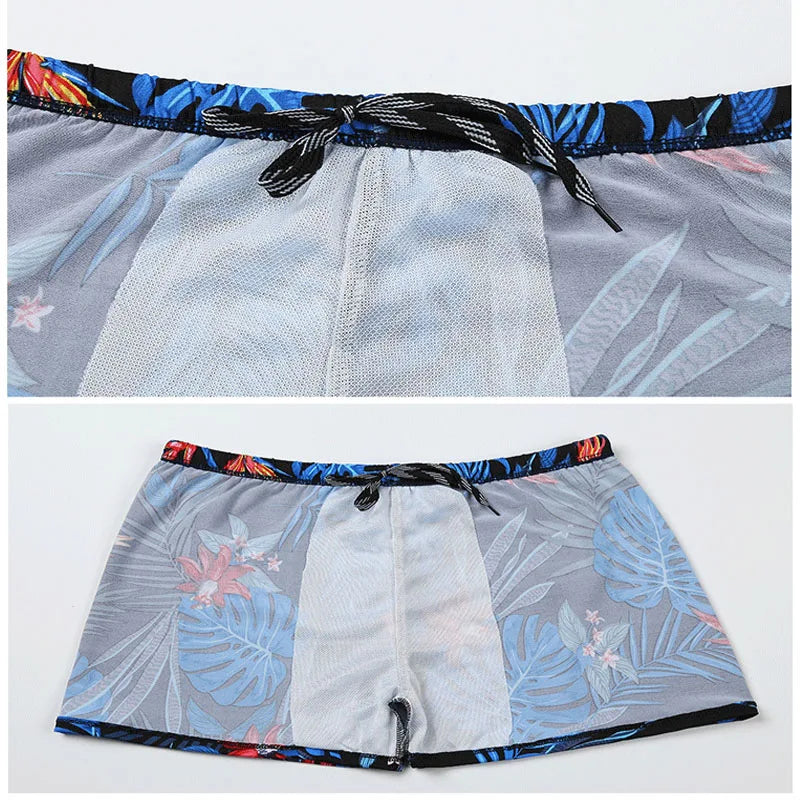 2024 Men's Breathable Waterproof Swim Shorts: Quick-Drying Drawstring Swim Trunks for Beach and Outdoor Activities