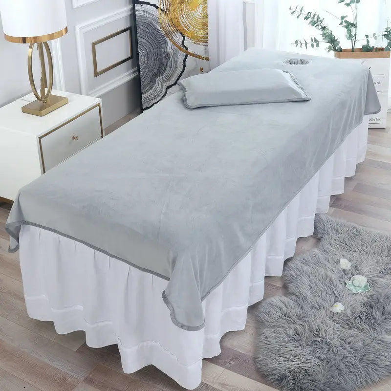 Soft Flannel Massage Table Sheet – Breathable, 100% Polyester Knit, Lightweight & Durable Spa Bed Cover