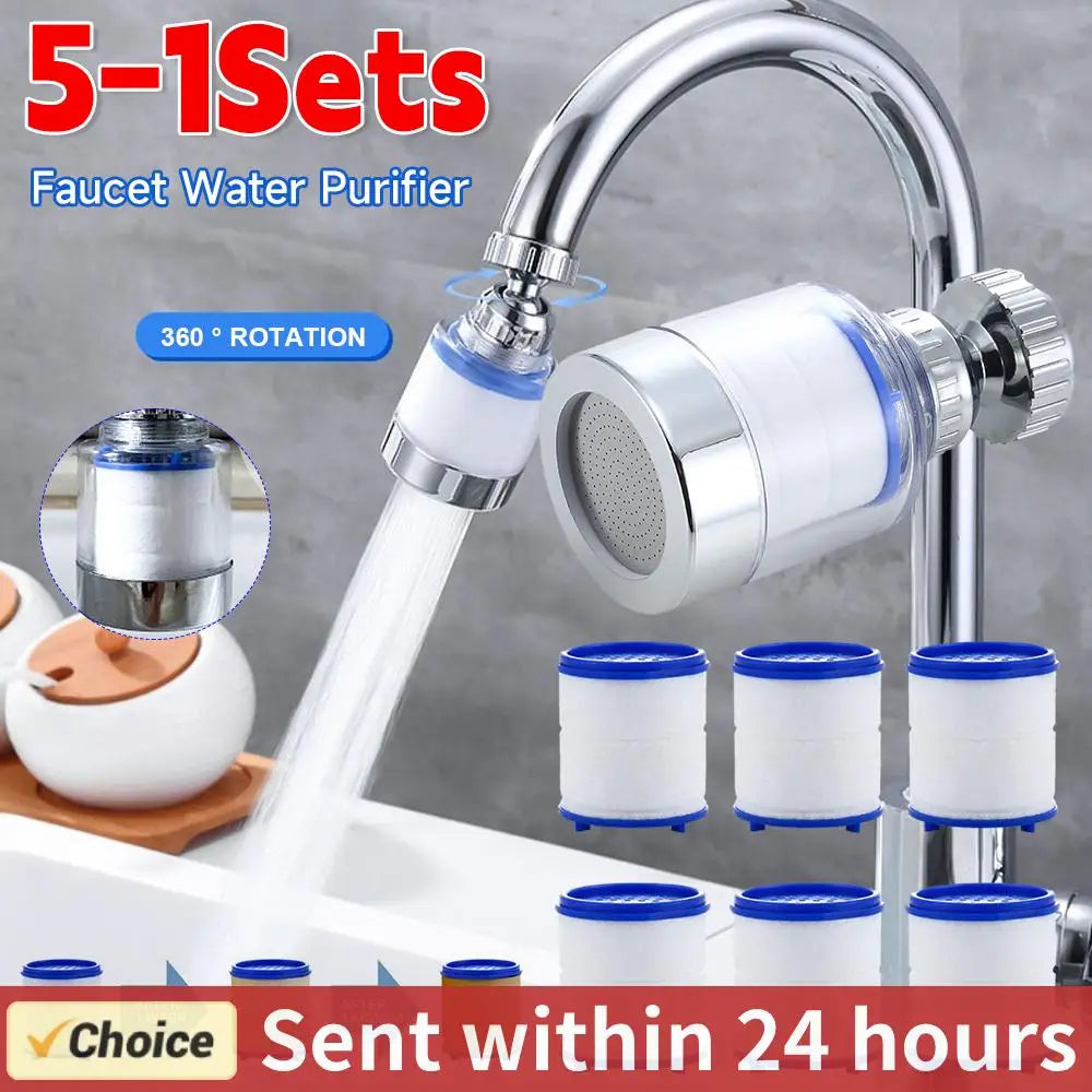 1-5Set Faucet Water Filter 360 Degree Rotating Splash Filters Remove Chlorine Heavy Metals Filtered Showers Head Bath Purifier ﻿