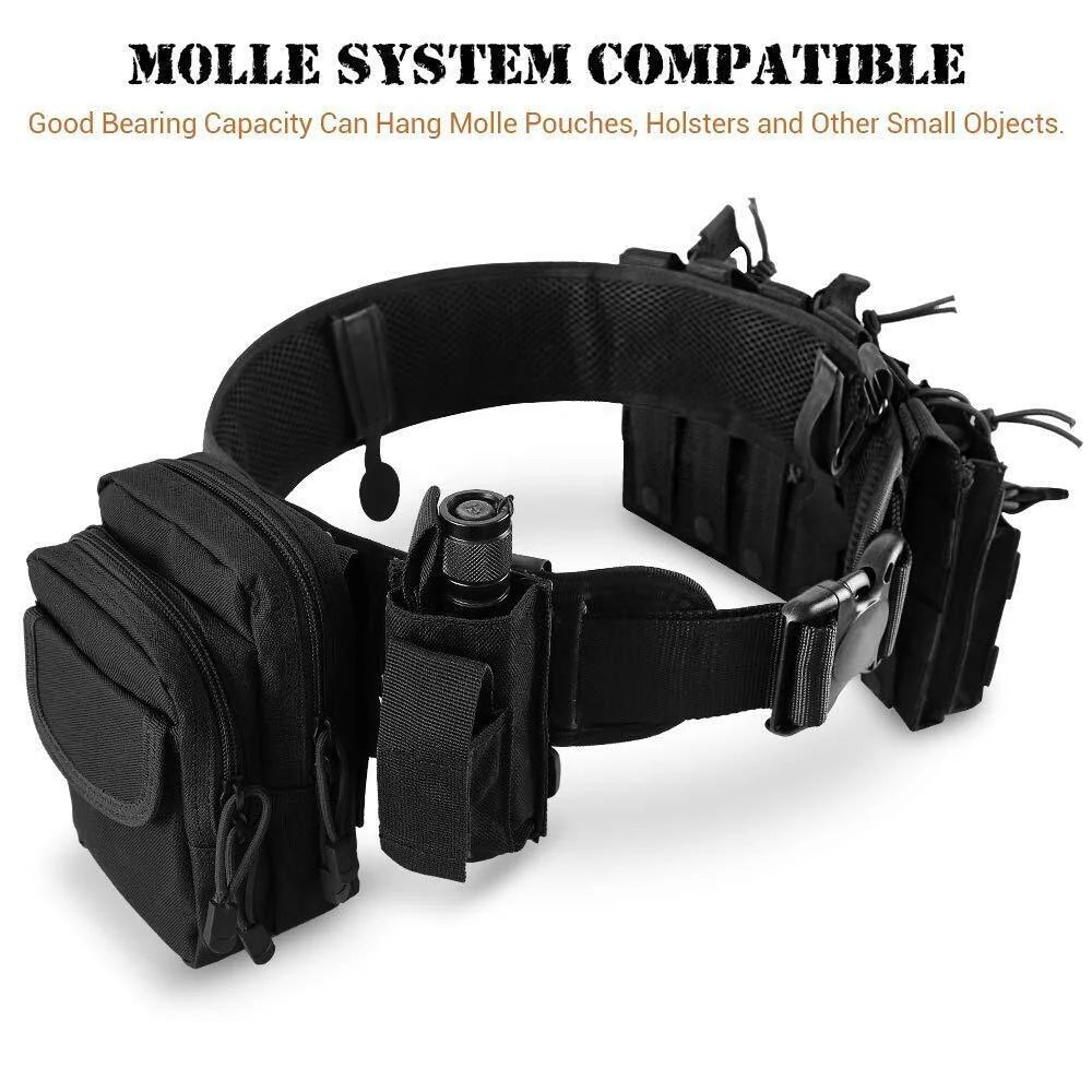 Adjustable Tactical Belt with Padded Molle System – Quick-Release Outdoor Nylon Waist Belt for Hunting & Sports