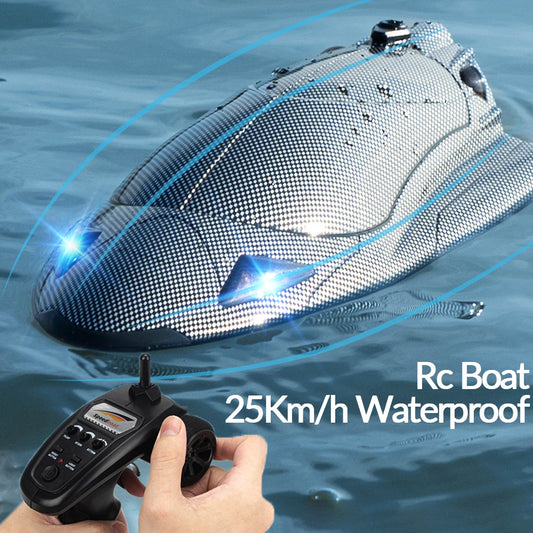 High-Speed RC Boat – 25Km/h Waterproof Electric Remote Control Racing Ship with Rechargeable Battery, Speedboat Toy Gift for Boys
