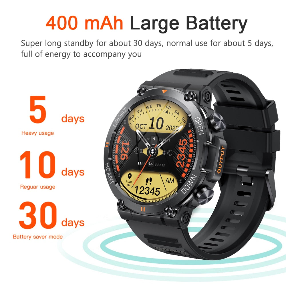 Stay Connected and Active with the MELANDA 1.39-Inch Bluetooth Smartwatch for Men: Compatible with Android and iOS, Sports Fitness Tracker with Heart Monitor and Long Battery Life (400mAh)