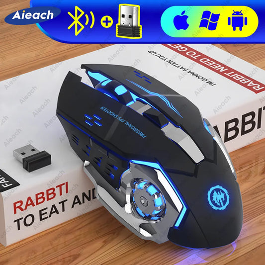 Level Up Your Gaming Experience with a Rechargeable Wireless Bluetooth Mouse: Silent, Mechanical, Backlit, and Ideal for PC Gaming