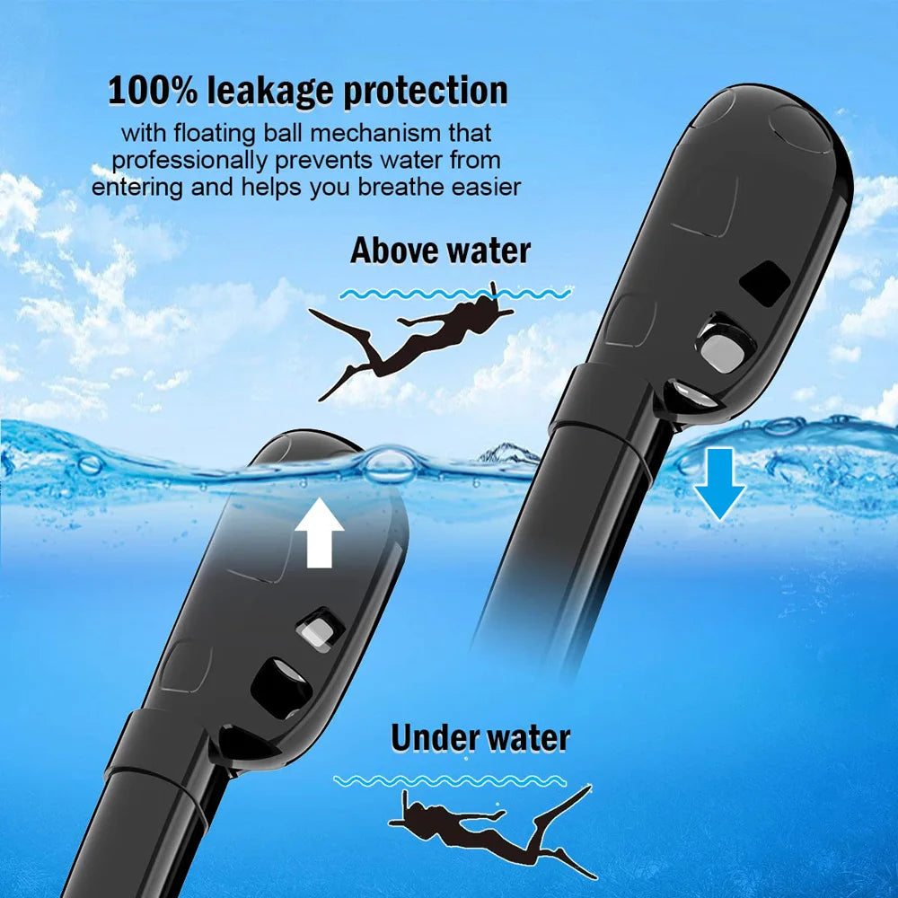 Enhanced Snorkeling Experience: 180° Panoramic View Full Face Snorkel Mask with Silicone Dry Top, Dual Snorkels, Anti-Fog, and Anti-Leak Technology