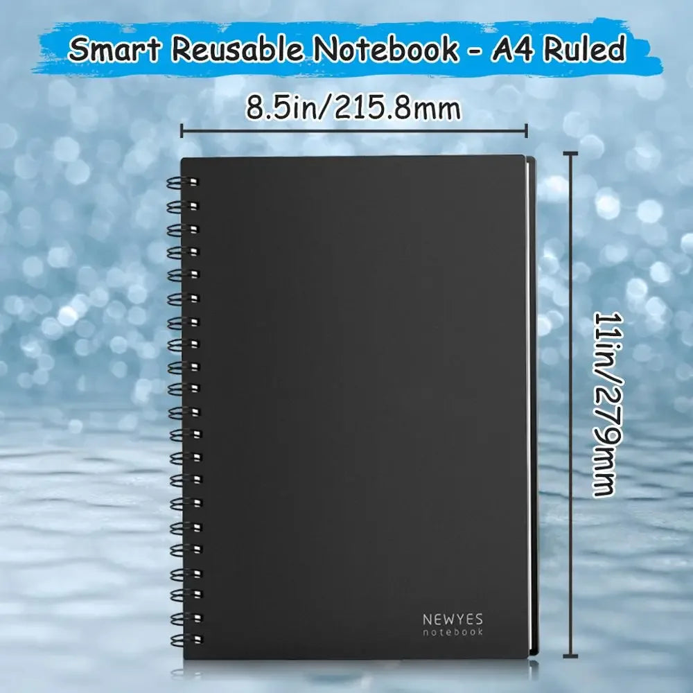 A4 Reusable Erasable Smart Notebook: Includes Pen, Cloth, Microwave Heating, and Waterproof Notepad for Office or School