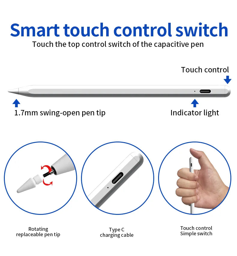 Universal Capacitive Stylus Pen for Tablet IOS Android Windows Apple iPad Phone Screens Drawing Writing