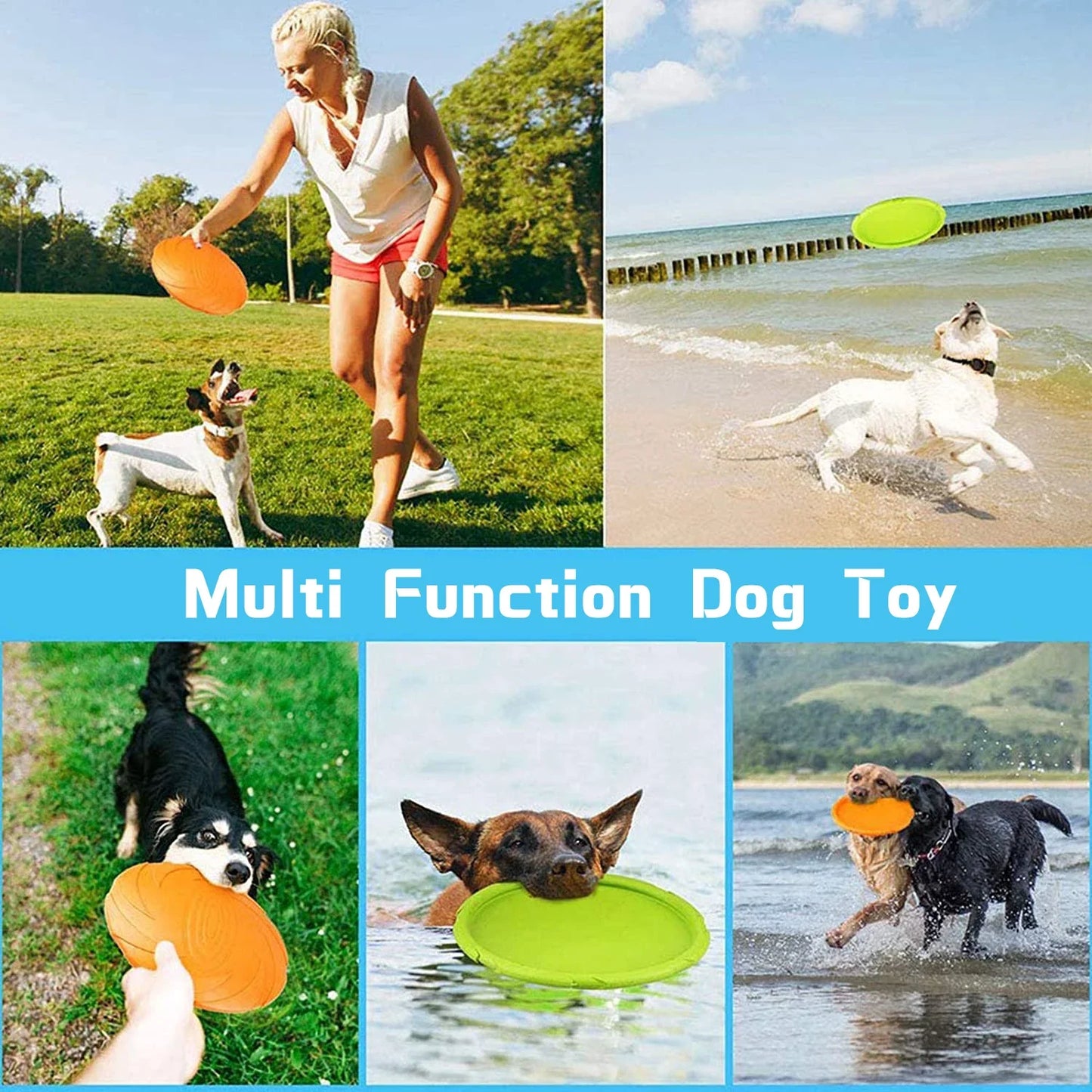 Fashion Dog Toy Flying Discs: 15/18/22cm Silicone Interactive Training Toys for Puppies and Pets