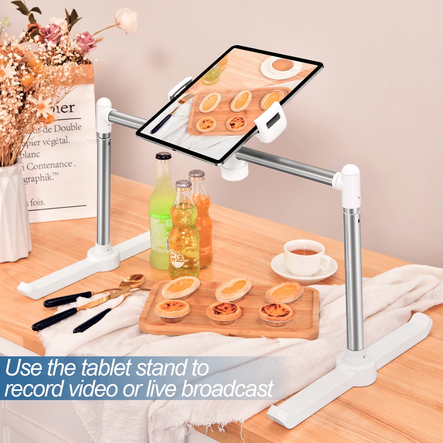 Oatsbasf Multifunctional Tablet Stand: Adjustable Foldable Phone Holder for Bed, Desktop, and More