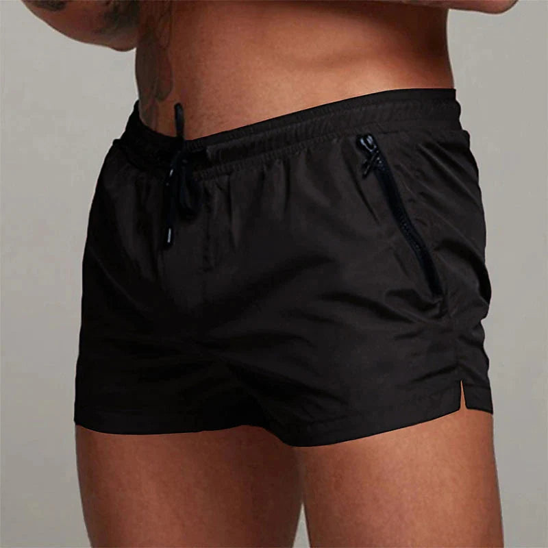 Stay Cool & Ready: Quick-Dry Swim Trunks with Zipper Pockets for All-Day Comfort