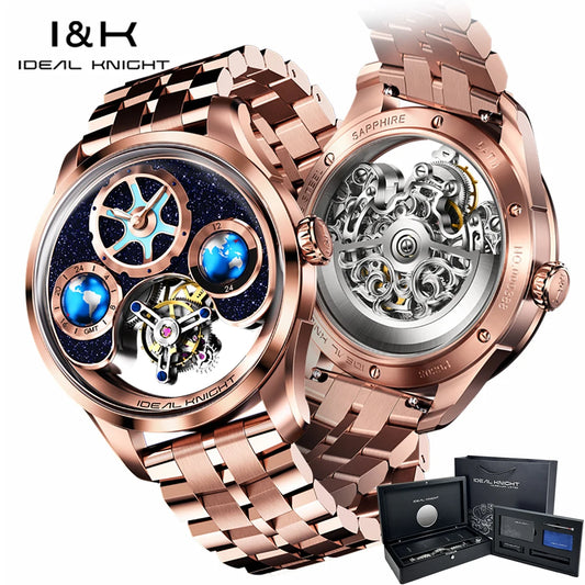 Tourbillon Watch for Men: Top Brand, Hollow Flywheel, Deep Waterproof, Luminous Hands