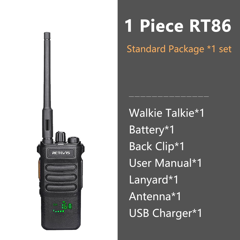 Long-Range Portable Communicator: 10W Retevis Two-Way Walkie Talkie Radio for Hunting, Fishing, and Camping