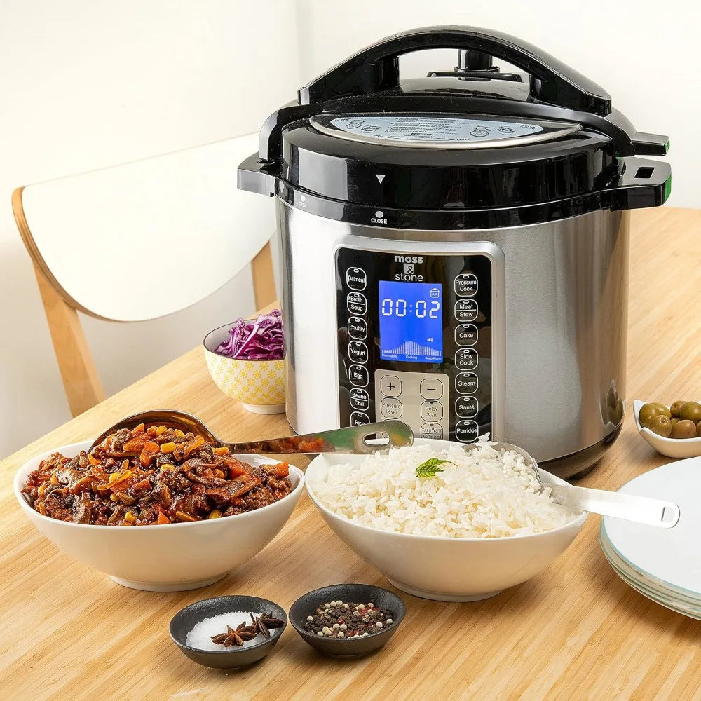 Electric Pressure Cooker with Large LCD Display – 6 Quart Multi-Use Pot, 14-in-1 Slow Cooker and Rice Cooker