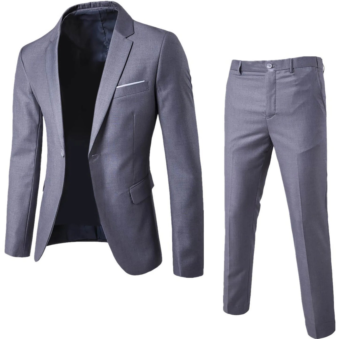 Classic Men's Spring Suit Set: 2-Piece Business Blazers and Pants for Autumn Wedding Parties