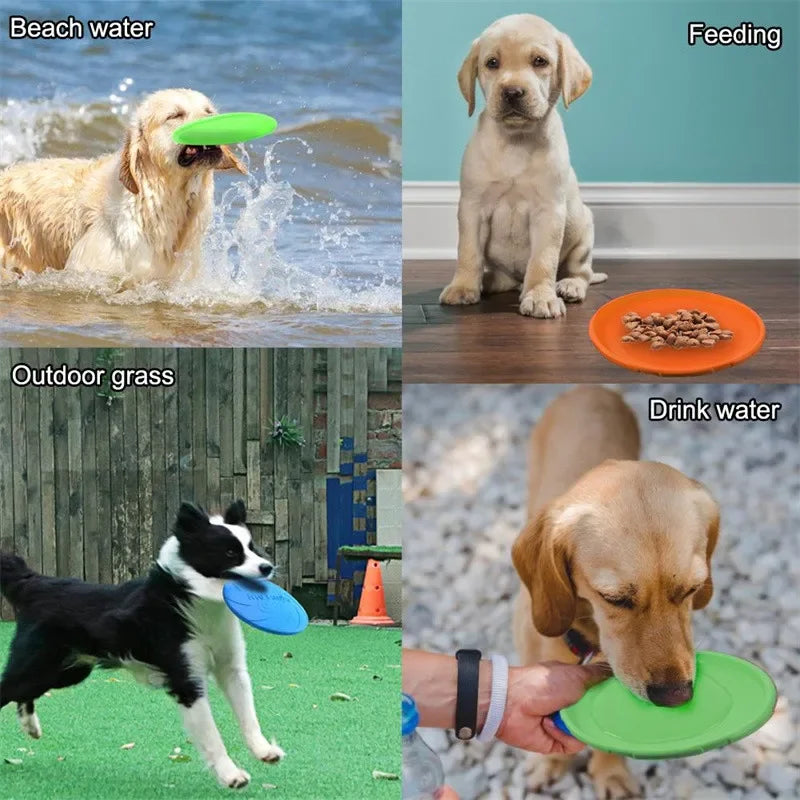 Fashion Dog Toy Flying Discs: 15/18/22cm Silicone Interactive Training Toys for Puppies and Pets