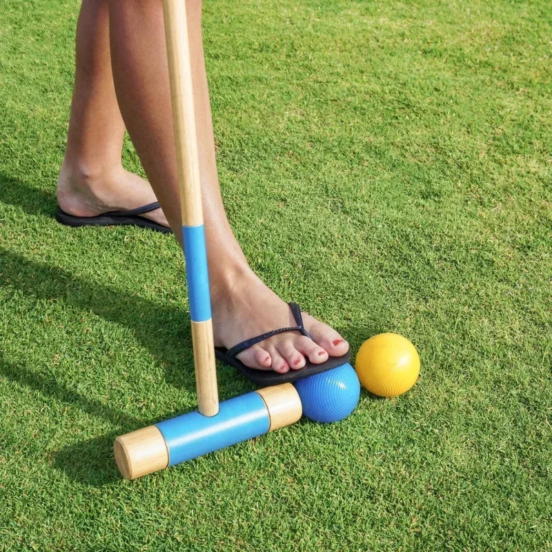 Complete 6-Player Croquet Set: 23 Pieces with Easy-to-Carry Case