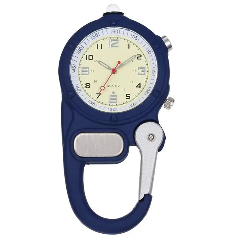 Carabiner Clip Watch with LED Light – Portable Outdoor Nurse Fob Watch for Climbing, Mountaineering & Sports