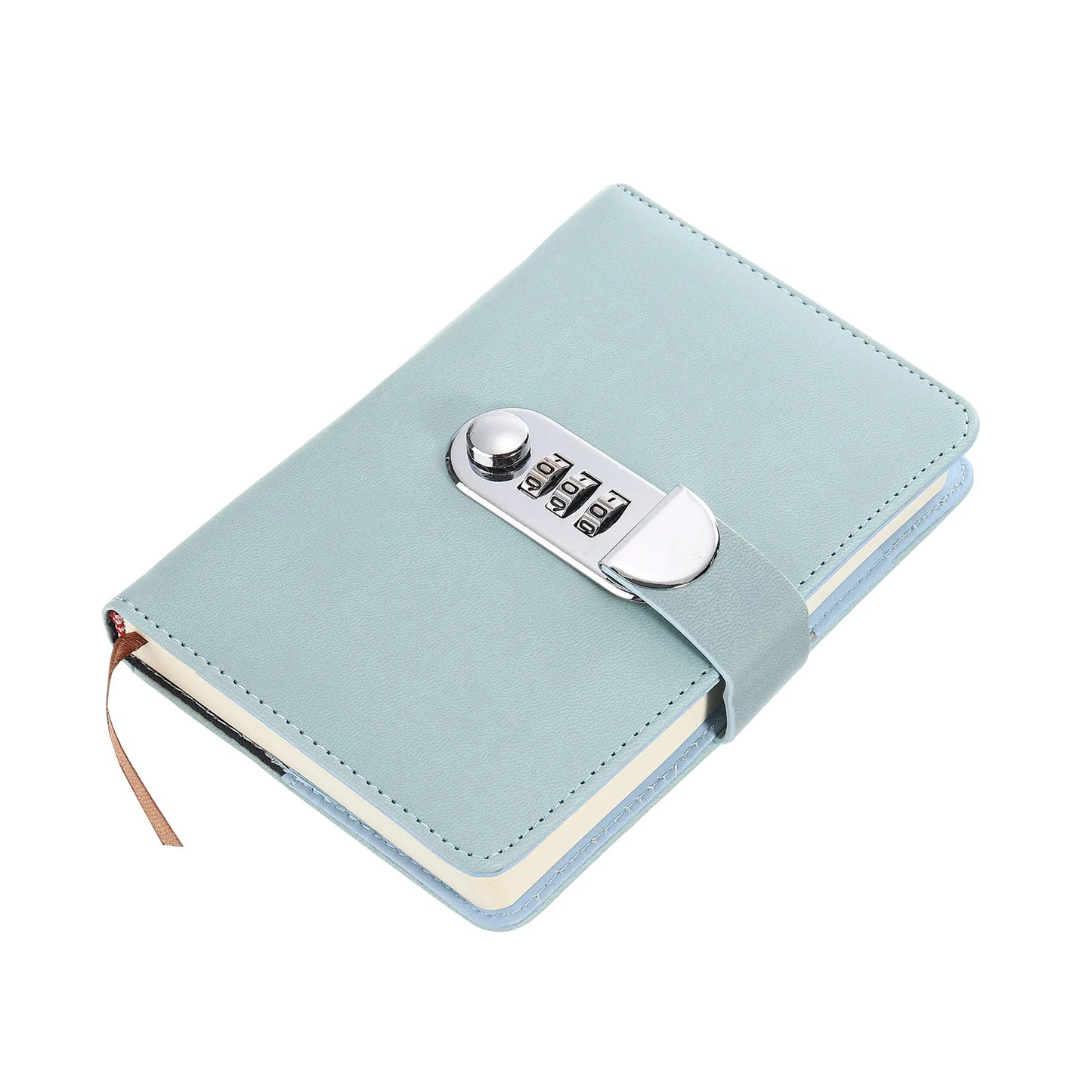 A6 Diary with Lock – Cute Leather Journal with 128 Pages, Pen Slot, Card Slot, and Waterproof Cover for Secure Journaling