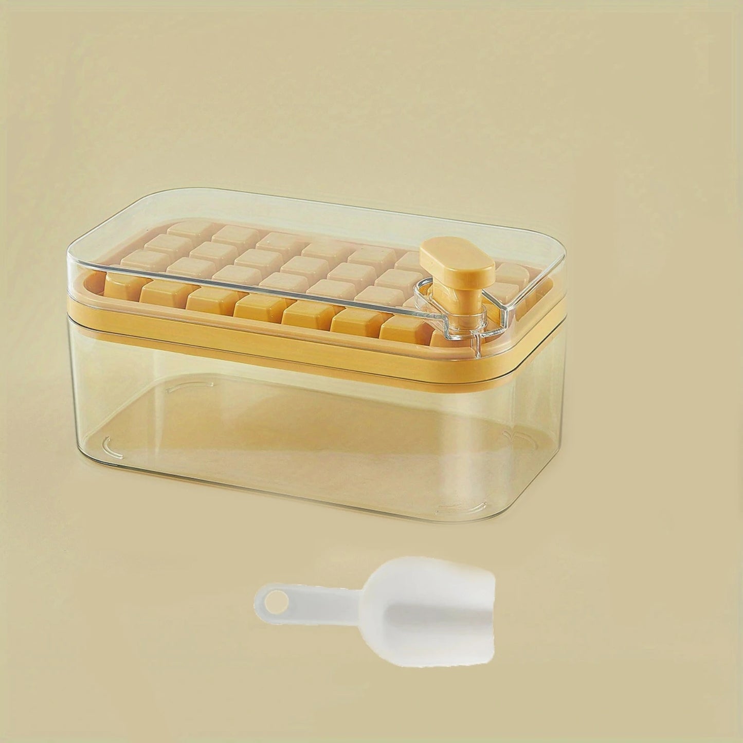 Silicone Ice Cube Tray with Lid & Bin – One-Press Release Design for Easy Demolding, DIY Ice Maker Mold for Kitchen Use