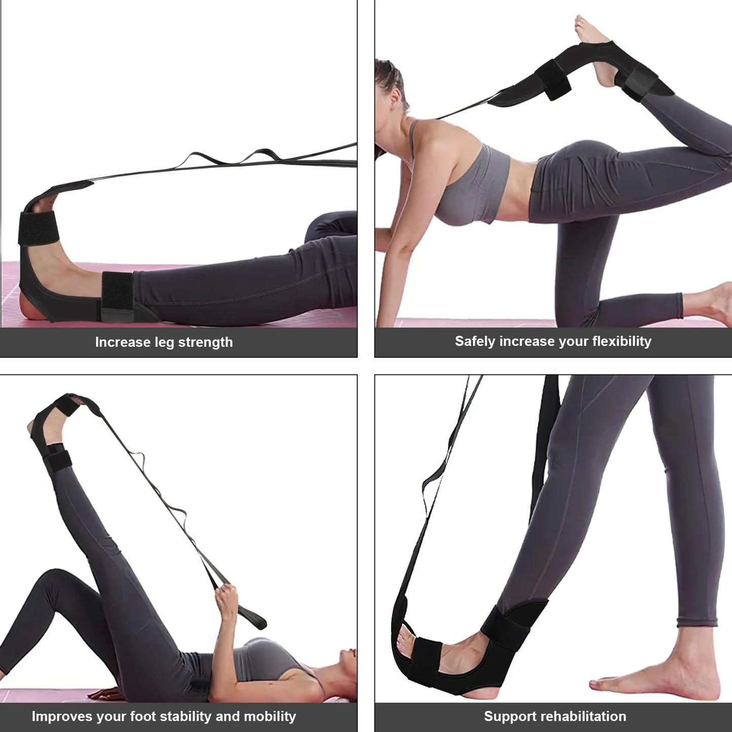 Fascia Stretcher Yoga Strap - Flexibility Belt for Foot, Ballet, Ligament, and Leg Stretching