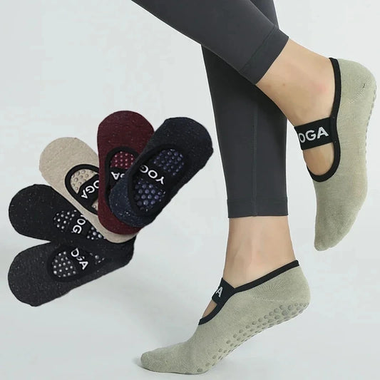 🧘‍♀️ Breathable Non-Slip Yoga & Pilates Socks for Women – Cotton, Backless, Silicone Grip – Ideal for Fitness, Ballet, Dance, Barre & Home Workouts