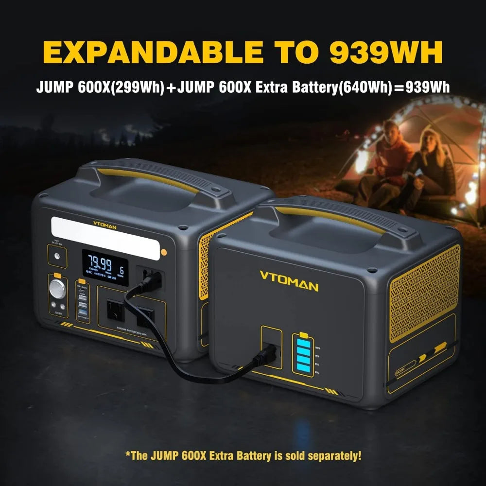 Power On-the-Go: 600W Portable Power Station with LFP Battery – Dual 600W AC Outlets, USB Ports & DC Outputs