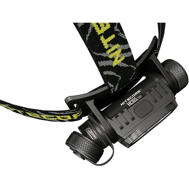Nitecore HC65 V2 Headlamp – 1700 Lumen LED with Type-C USB Charging, Eco-Sensa, + Extra NL1835HP Battery