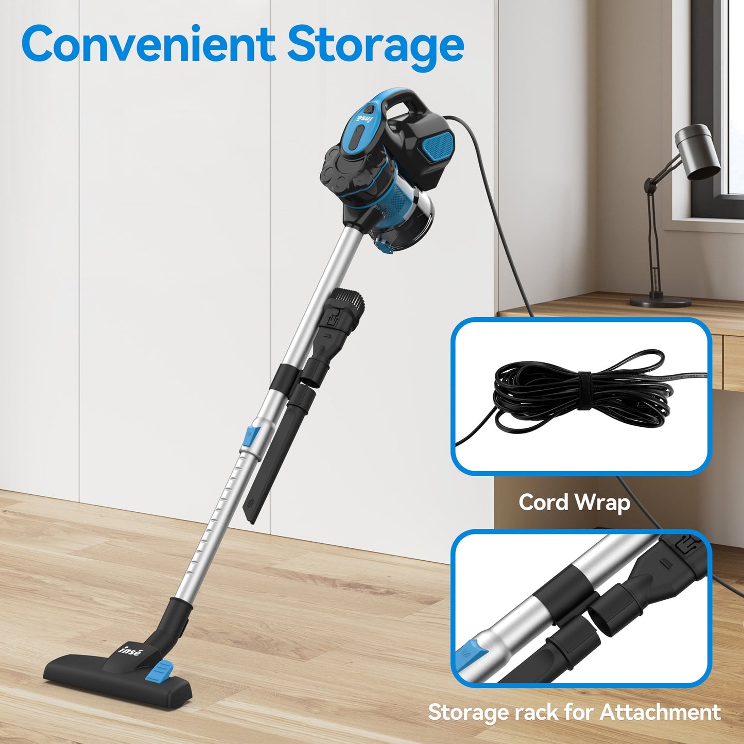 Experience Exceptional Cleaning Performance with the INSE I5 Corded Vacuum Cleaner - 18Kpa Powerful Suction, 600W Motor, Perfect for Home, Pet Hair, and Hard Floors