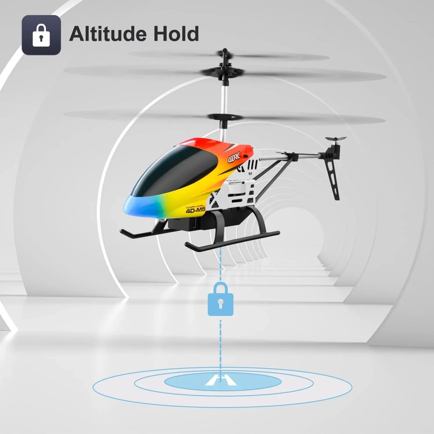 Enhanced M5 Remote Control Helicopter: Altitude Hold, 3.5 Channels, Gyro, LED Lights - Durable Airplane Drone Toy Gift