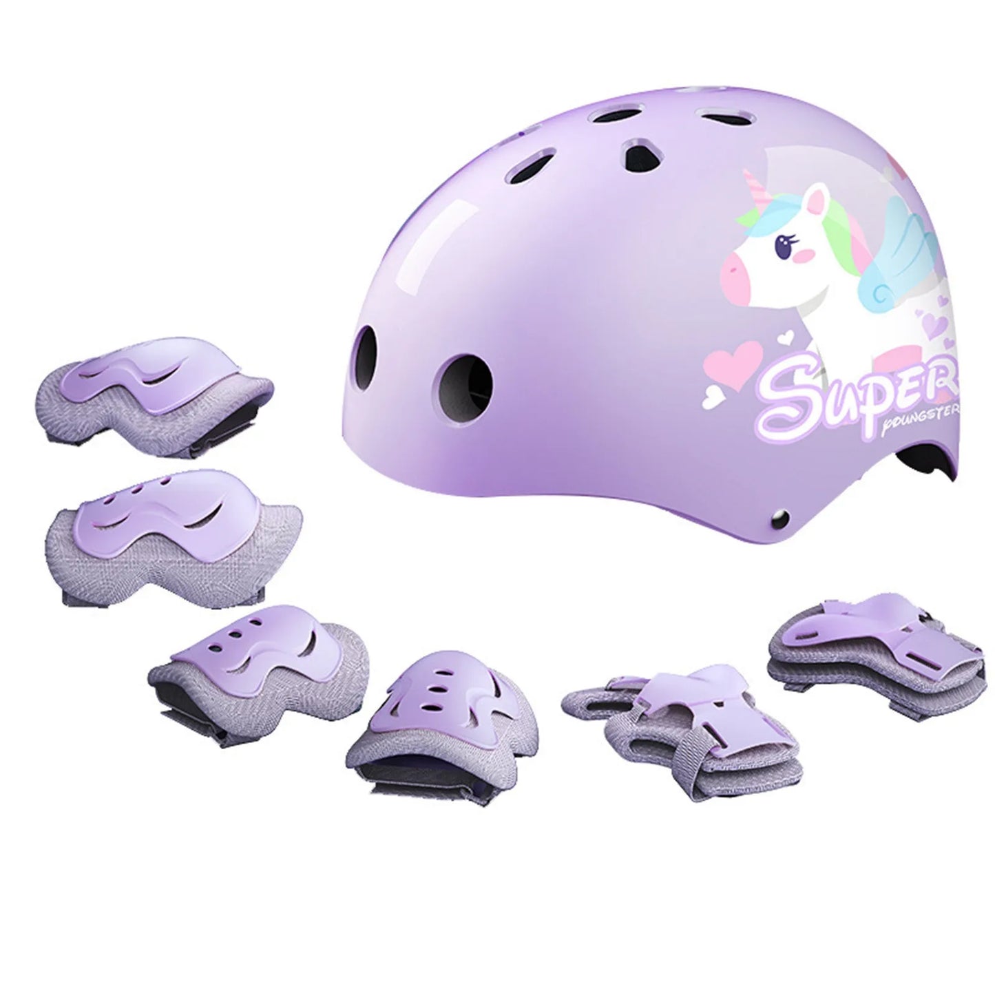 7-Piece Kids Roller Skating Protective Gear Set – Helmet, Knee & Elbow Pads for Ages 2–14, Safety Equipment for Skating & Biking