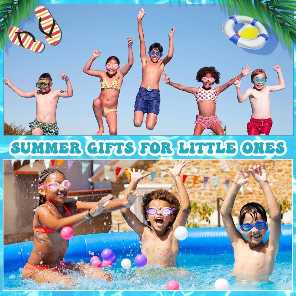 Kids Swim Goggles with Earplugs – No-Leak, Anti-Fog, UV-Protected Swimming Goggles for Toddlers & Children (Unisex)