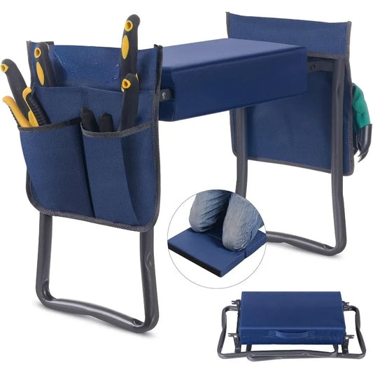 Heavy-Duty Garden Kneeler & Seat – Patented Foldable Bench with Extra-Thick Detachable Kneeling Pad