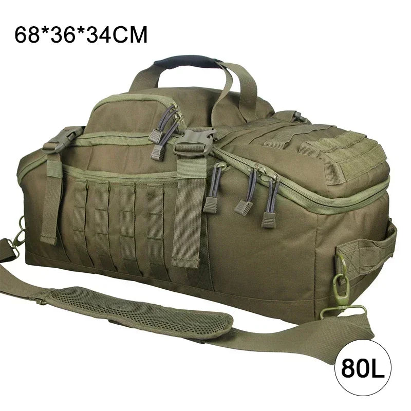 40L/60L/80L Large Capacity Waterproof Travel Bags - Men's Military Duffel Bag, Travel Tote, and Weekend Luggage