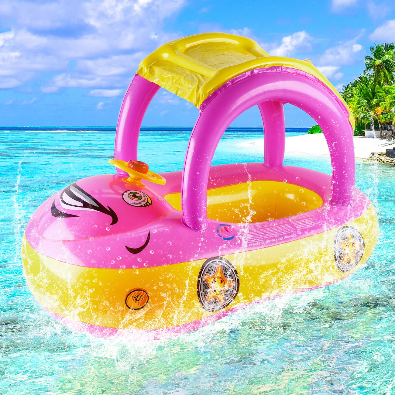 🚗 Car-Shaped Toddler Pool Float | Baby Swimming Ring for Beach & Pool Fun
🏖️ Perfect for Ages 4–6 | 🌊 Secure, Comfy & Adorable Ride-On Float