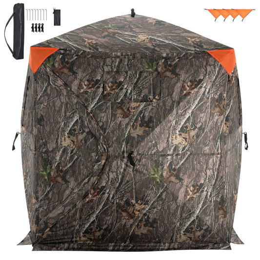 2-3 Person Hunting Blind – 270° See-Through Pop-Up Ground Blind with Carrying Bag, Portable Deer Hunting Tent