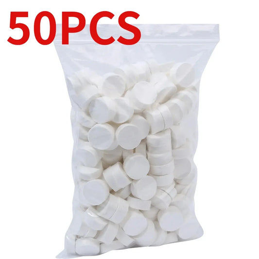 50-Pack Mini Compressed Towels – Portable Travel Wipes for Camping, Hiking, BBQ & Everyday Use