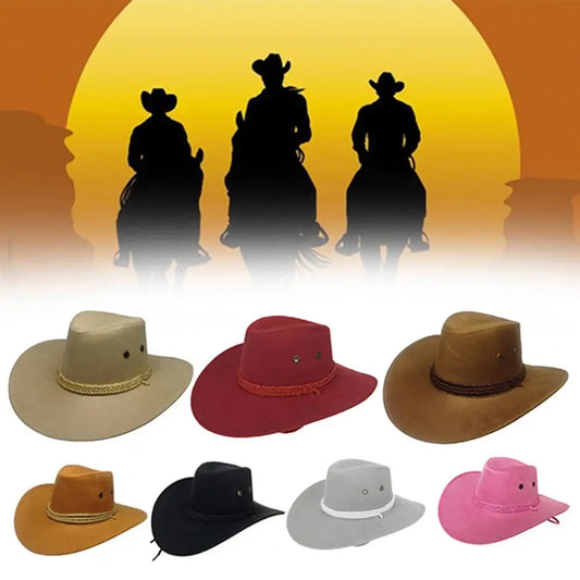 Vintage Western Cowboy Hat – Wide Brim Unisex Hat for Men & Women, Classic Style for Outdoors, Festivals & Everyday Flair