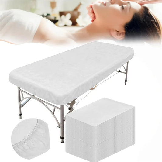 Disposable Massage Mattresses: Waterproof, Oil-Resistant Bed Sheets in White/Blue (20pcs) for Beauty Salons and Nursing Homes