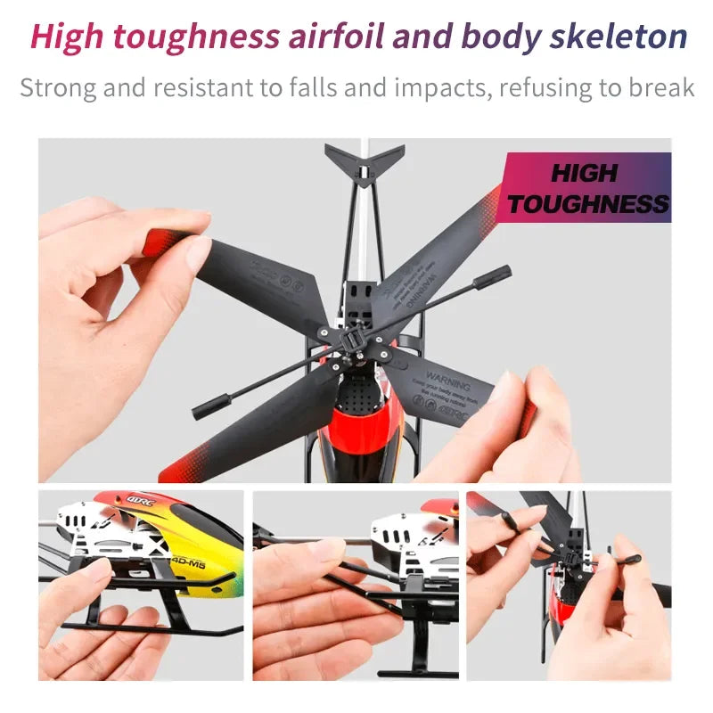 Enhanced M5 Remote Control Helicopter: Altitude Hold, 3.5 Channels, Gyro, LED Lights - Durable Airplane Drone Toy Gift