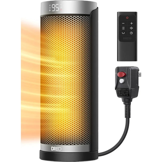 1500W Portable Ceramic Space Heater: Adjustable Thermostat, 70° Oscillation, 5 Modes, with ALCI Safety Plug