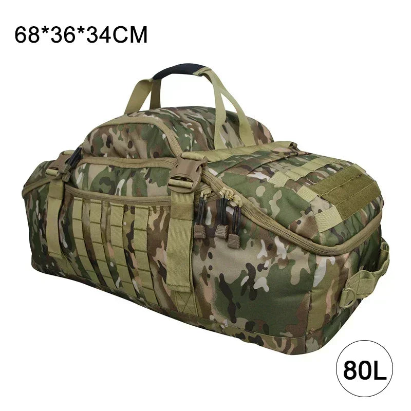 40L/60L/80L Large Capacity Waterproof Travel Bags - Men's Military Duffel Bag, Travel Tote, and Weekend Luggage