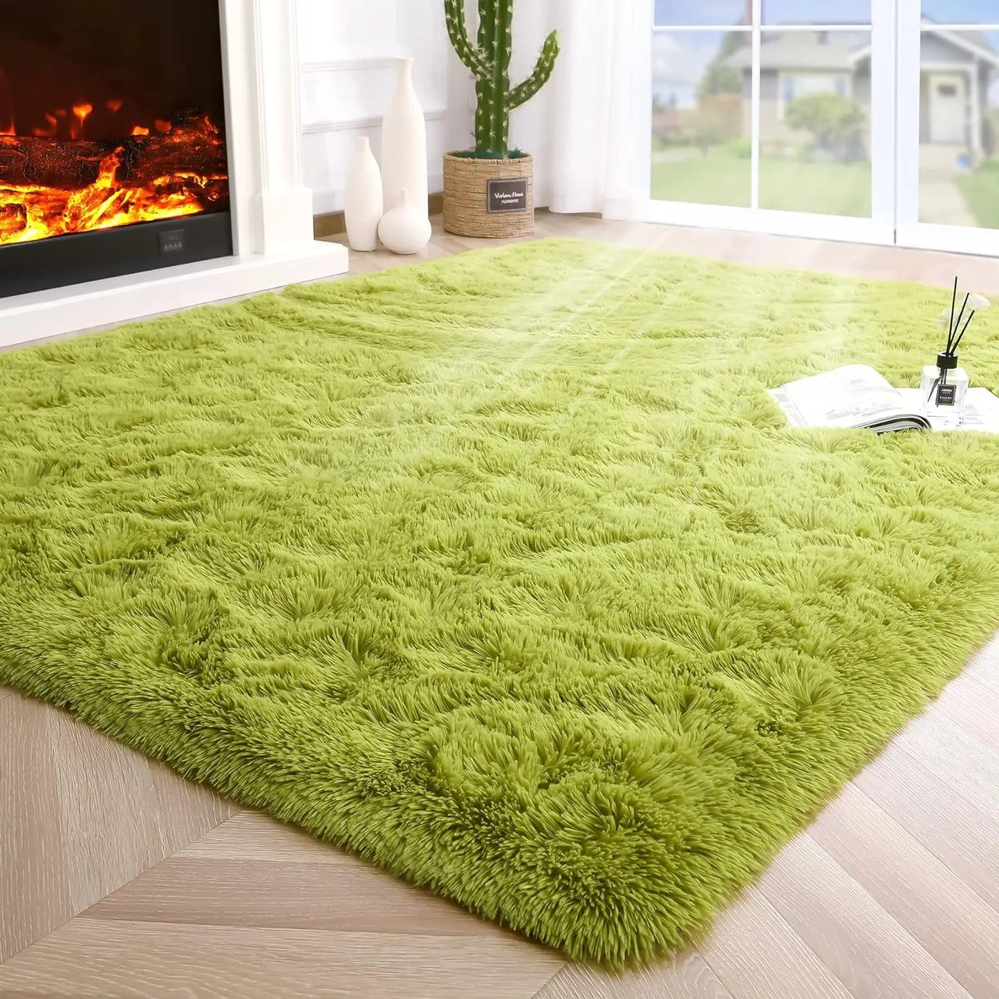 Fluffy Area Rug – Soft Fuzzy Bedroom & Living Room Carpet, Non-Slip Design for Kids' Rooms & Hardwood Floors