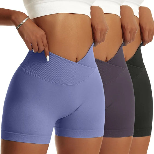 3-Pack Women’s High-Waist Scrunch Butt Yoga Shorts – Peach-Lift Design, Breathable & Stretchy Biker Workout Set