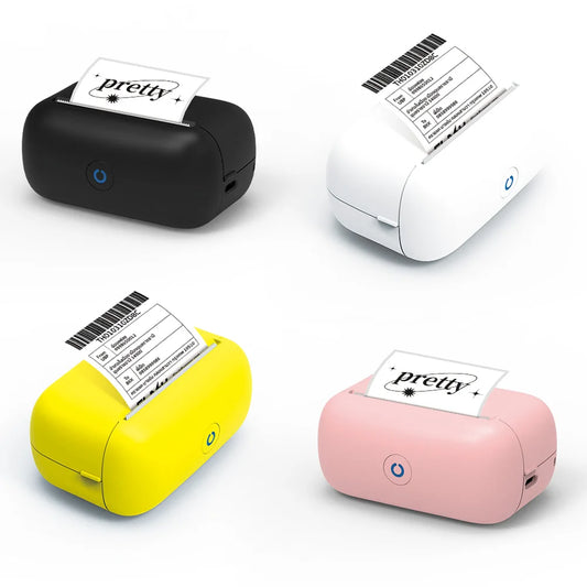 Portable Bluetooth Label Maker – High-Speed Thermal Printer with USB, 300dpi Resolution & 1 Roll of Stickable Label Paper