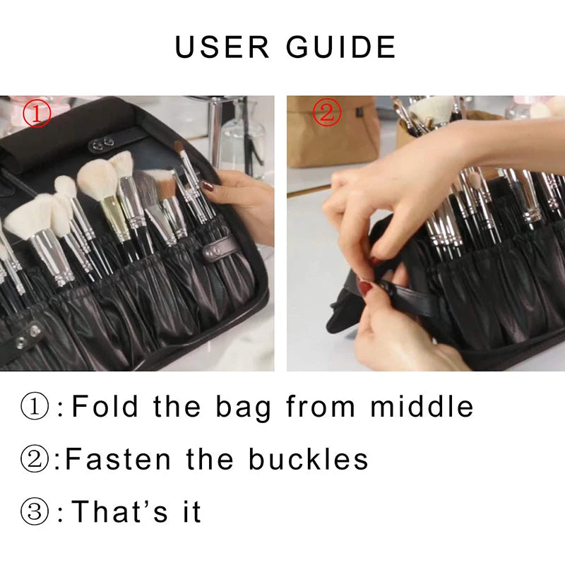 29-Hole Waterproof Makeup Brush Organizer – Professional Travel Cosmetic Bag & Toiletry Case for Women