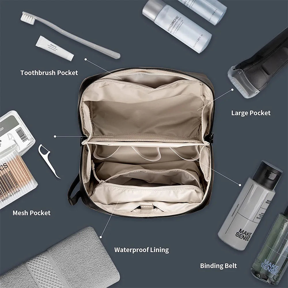 Wash Pouch – Waterproof Hanging Toiletry Bag for Men, Perfect Dopp Kit for Travel and Organizing Toiletries & Cosmetics!