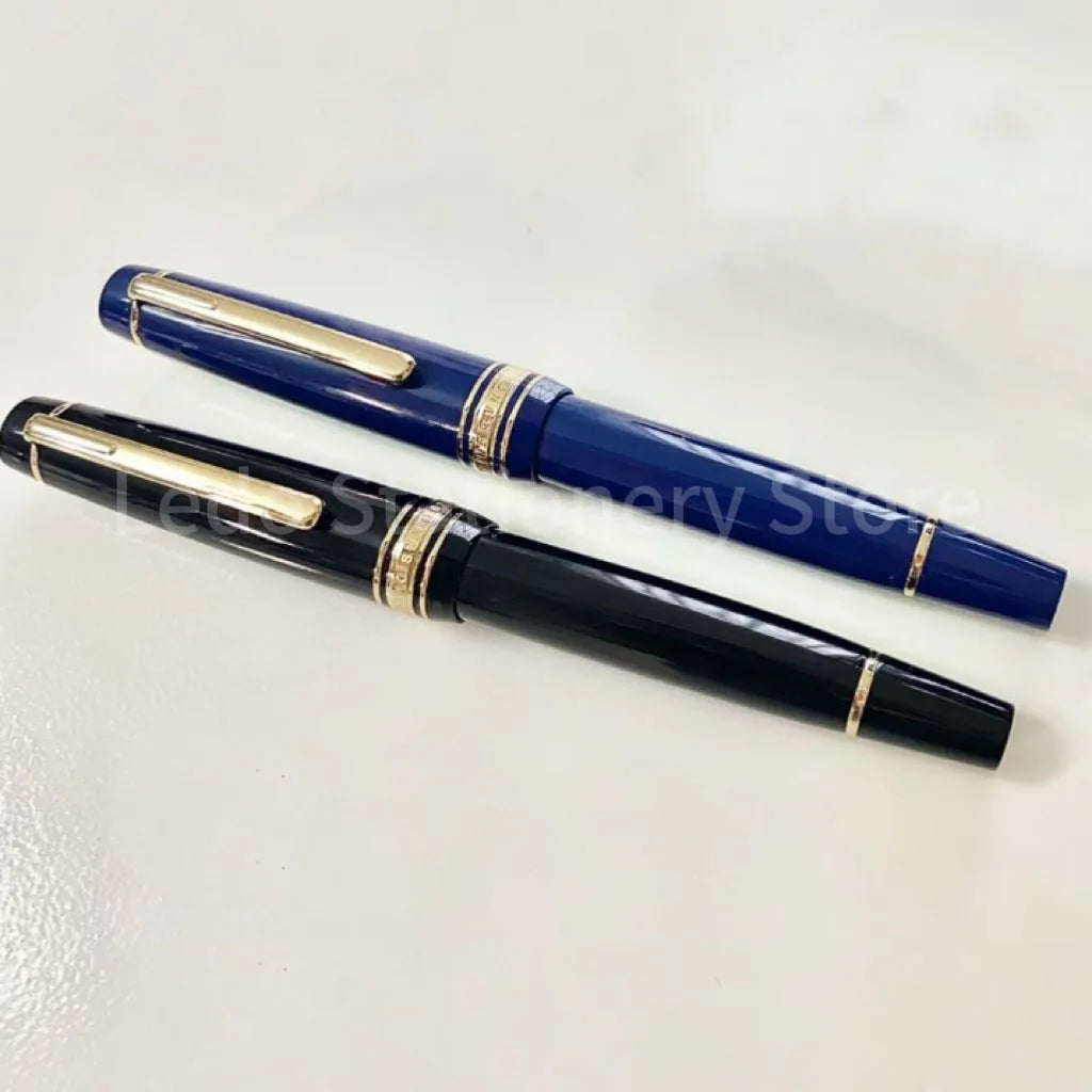 Piston-Filling Fountain Pen – Blue & Black Resin Body with EF/F Nib