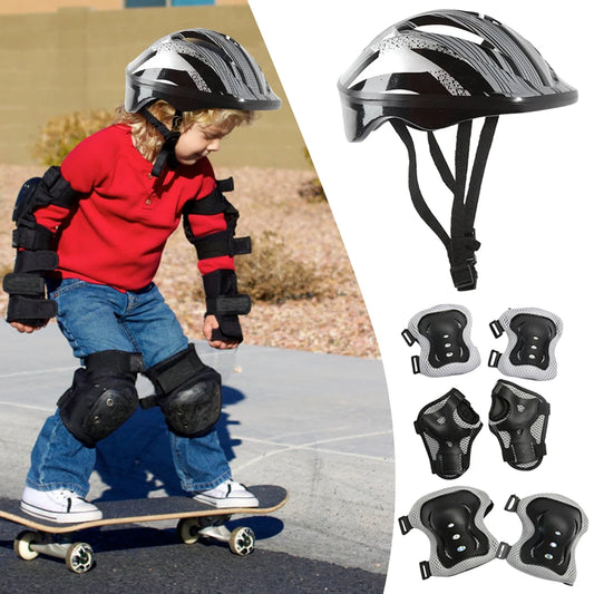 7-Piece Kids Bike Safety Gear Set – Helmet, Knee & Elbow Pads, Wrist Guards for Cycling, Skating & Outdoor Sports