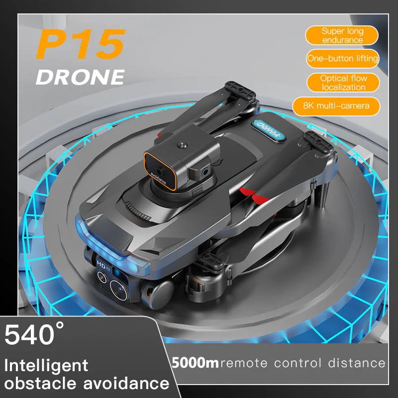 Lenovo P15 Professional 8K GPS Drone | Dual 5G Cameras, Obstacle Avoidance, Optical Flow Positioning, & 8000M Range