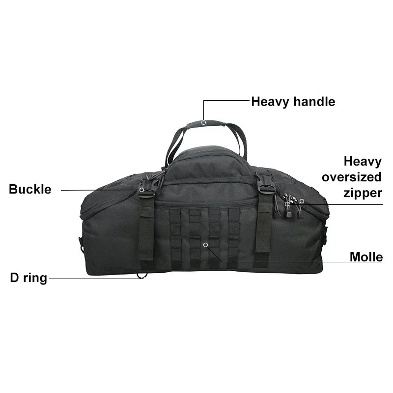 40L/60L/80L Large Capacity Waterproof Travel Bags - Men's Military Duffel Bag, Travel Tote, and Weekend Luggage