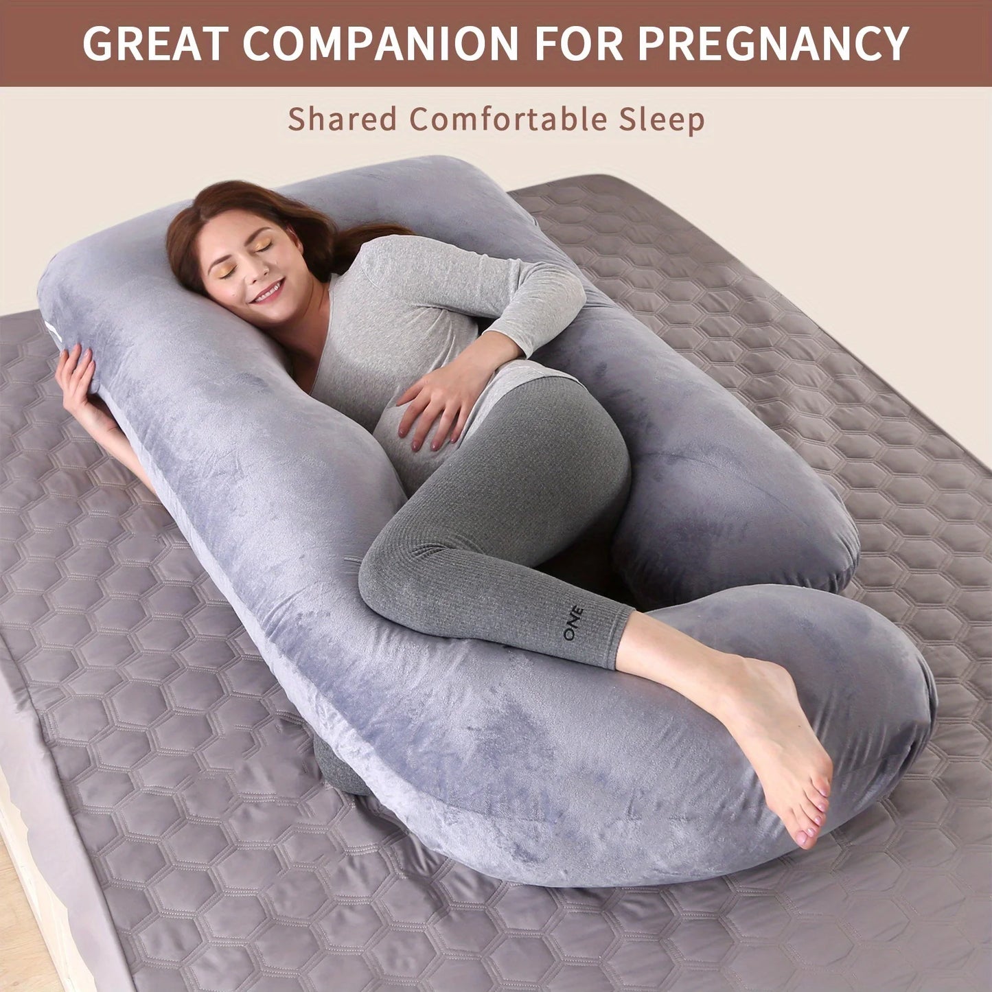 Ultimate Comfort for Moms-to-Be: Detachable G-Shaped Maternity Pillow with Velvet Support